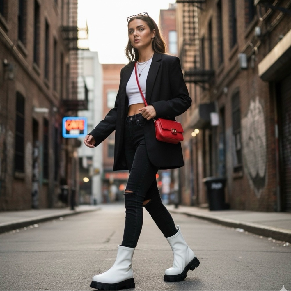 White Platform Boots - Picture 2 of 13